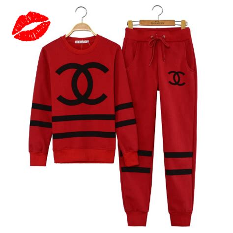 red and black chanel sweatsuit|Chanel cardigan sweatshirt.